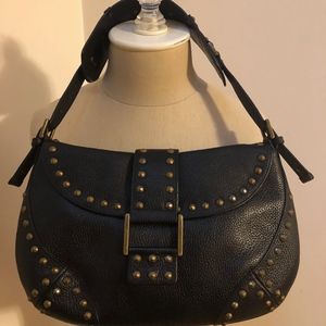 BCBG MAXAZARIA BLACK LEATHER STUDDED BAG NWT